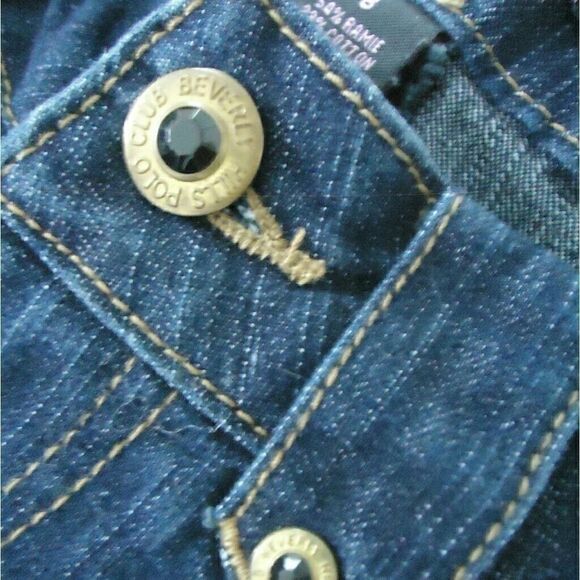 Girls Skinny Jeans Beverly Hills Polo Club Size 8 Stretch Denim Gold Embroidery - Picture 6 of 7